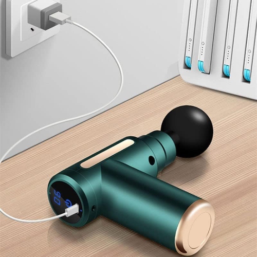 Deep tissue massage gun, ultra-quiet massage gun for muscle pain relief, relaxation and recovery——green