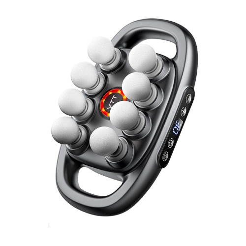 8-head fascia gun muscle massager with strong force for the whole body, upper and lower legs, electric multi-head massage gun——black