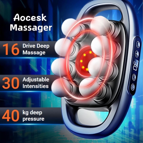 8-head fascia gun muscle massager with strong force for the whole body, upper and lower legs, electric multi-head massage gun——black