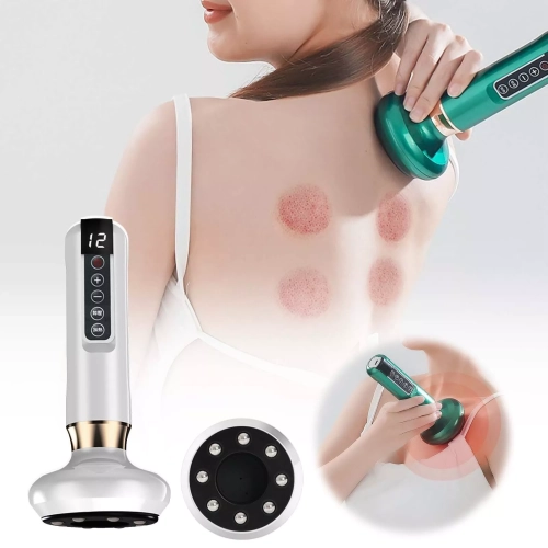 Electric Cupping Massager Vacuum Suction Scraping Fat Removal Whole Body Health Scraping Infrared Heating Weight Loss Massage Therapy——white