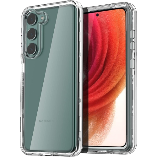 Étui transparent pour S23 Plus de Samsung avec pare-chocs antichoc, couvercle transparent durable avec protection antichoc