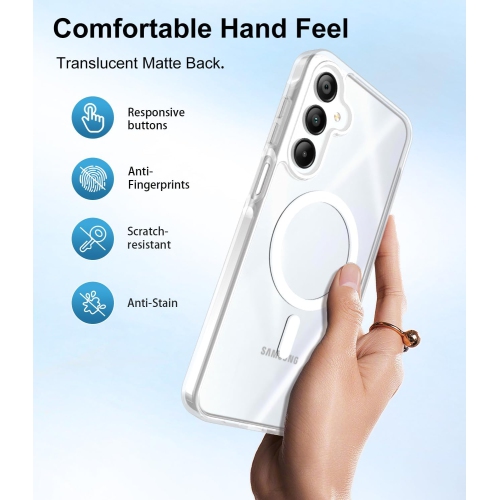 Étui transparent pour S23 Plus de Samsung avec pare-chocs antichoc, couvercle transparent durable avec protection antichoc