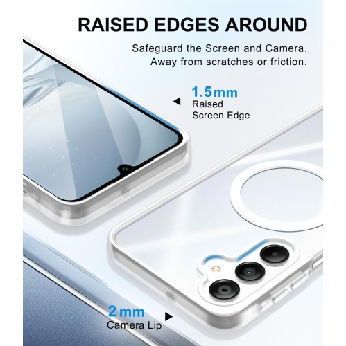 Étui transparent pour S23 Plus de Samsung avec pare-chocs antichoc, couvercle transparent durable avec protection antichoc