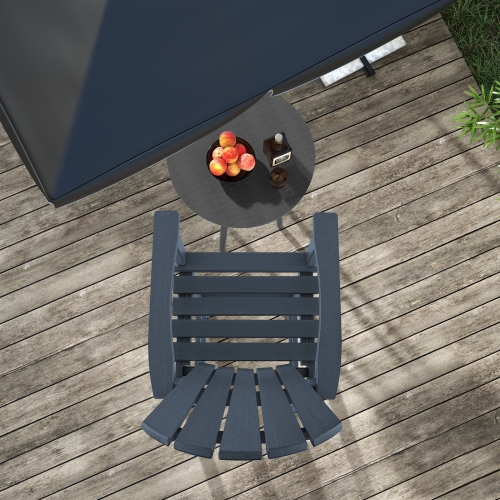 Gymax Set Of 2 Outdoor HDPE Bar Height Stool Patio Tall Chair Armrest Footrest All Weather