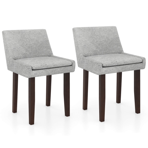 GYMAX  Modern Dining Chair Set Of 2 W/ Mid Back & Cushioned Seat Solid Wood Legs