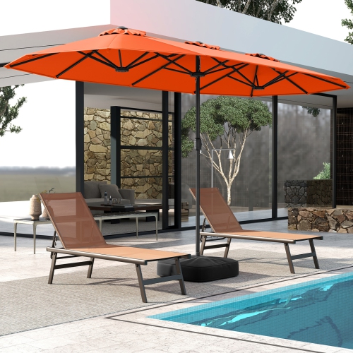 Gymax 13FT Double-sided Patio Umbrella w/ Crank Handle Umbrella Base Safety Lock