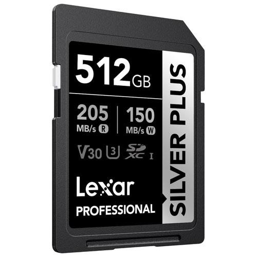 Lexar Professional Silver Plus 512GB 205MB/s UHS-I SDXC Memory Card