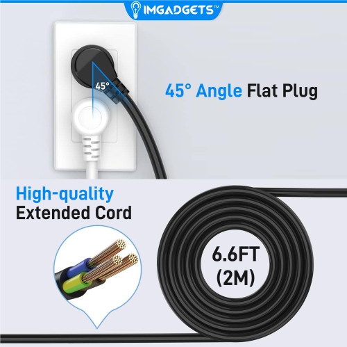 IMGadgets Desk Clamp Power Bar | 5 AC Outlets Charging Station | 20W Fast Charging | 6 USB Ports | 900J Surge Protector | 6.6ft Extension Cord | 45°