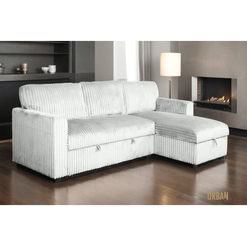 Canapé-lit modulaire réversible 89,5&nbsp;po en velours côtelé Minky d'Urban Cali Calabasas