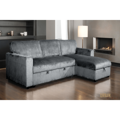Canapé-lit modulaire réversible 89,5&nbsp;po en velours côtelé Minky d'Urban Cali Calabasas