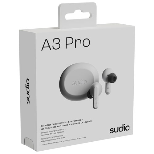 Sudio A3 Pro Audio In-Ear Noise Cancelling True Wireless Earbuds - White