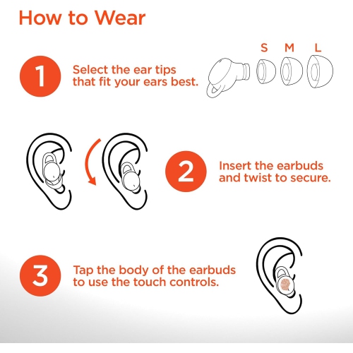 HyperGear Earbuds Bluetooth SleepEEZ Mini Noise-Blocking TWS for Sleeping 20hr Play Time Programmable Timer Stream Sleep Audio &amp; Regular Everyday