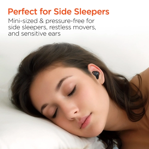 HyperGear Earbuds Bluetooth SleepEEZ Mini Noise-Blocking TWS for Sleeping 20hr Play Time Programmable Timer Stream Sleep Audio & Regular Everyday