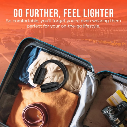 HyperGear Headphones Bluetooth Vibe Over The Ear – Noise Isolating Built in Mic & Call Controls Ultra Lightweight 10Hr Play Time Quick Charge Aux