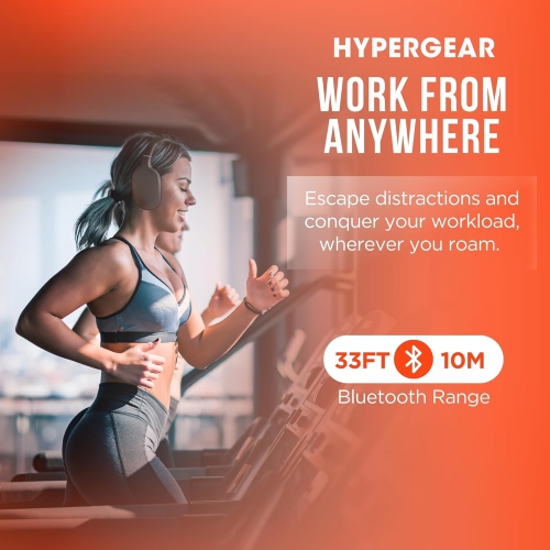 HyperGear Headphones Bluetooth Vibe Over The Ear – Noise Isolating Built in Mic & Call Controls Ultra Lightweight 10Hr Play Time Quick Charge Aux