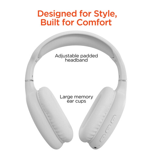 HyperGear Headphones Bluetooth Vibe Over The Ear – Noise Isolating Built in Mic & Call Controls Ultra Lightweight 10Hr Play Time Quick Charge Aux