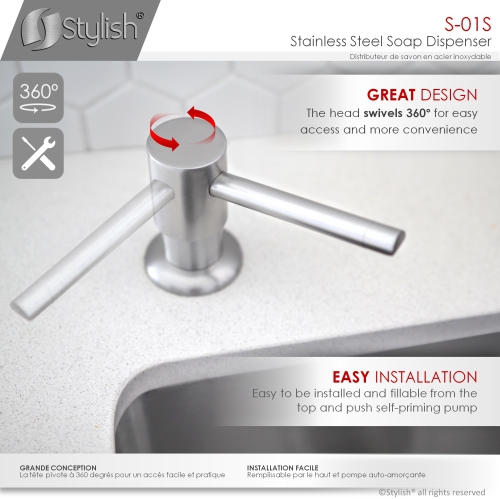 STYLISH Pull Down Kitchen Faucet + Soap Dispenser - Stainless Steel Finish