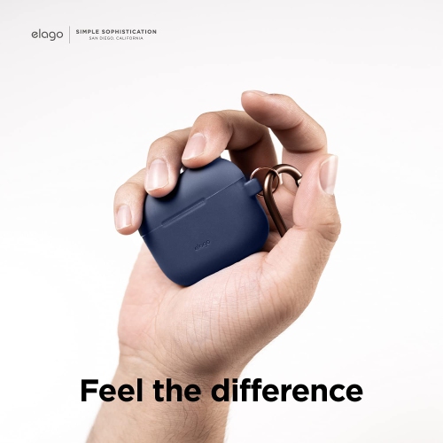 elago Silicone Case Compatible with AirPods 3rd Generation Case - Carabiner Included, Supports Wireless Charging, Shock Resistant, Full Protection