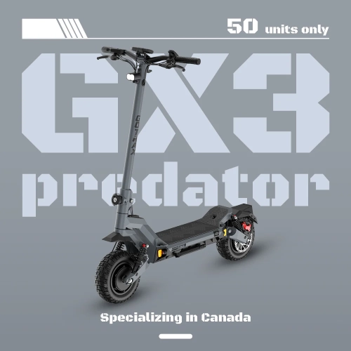 Image 1 de 6.. Trottinette électrique haute performance GX3 de Gotrax, moteur double 1000&nbsp;W/pneus 11 x 3&nbsp;po/autonomie 64&nbsp;km et 60&nbsp;km/h/double