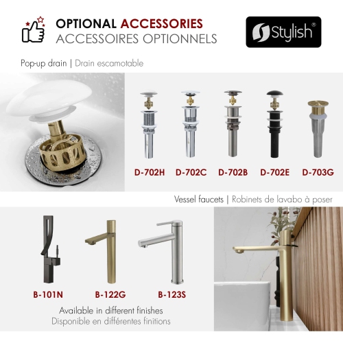 Stylish 19" Top-mount Rectangular Porcelain Vessel Bathroom Sink P-220