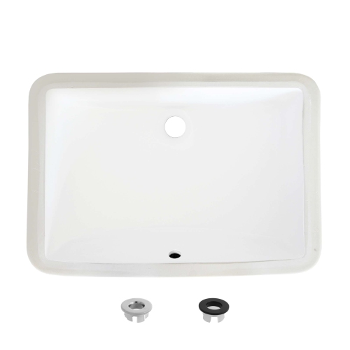 21.25"W x 14.5"D White Rectangular Undermount Bathroom Sink