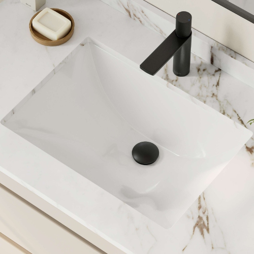 21.25"W x 14.5"D White Rectangular Undermount Bathroom Sink