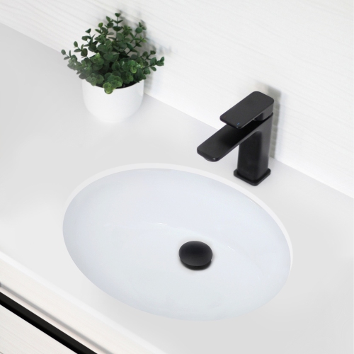STYLISH 19 inch Oval Undermount Bathroom Sink with 2 Overflow Finishes