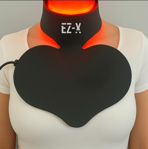 EZ-X Pro Red Light Chest & Neck Mask - Near-Infrared & Red Light Therapy for Neck & Chest - Extra Power - 240 LEDs - Wireless LED Light Therapy for
