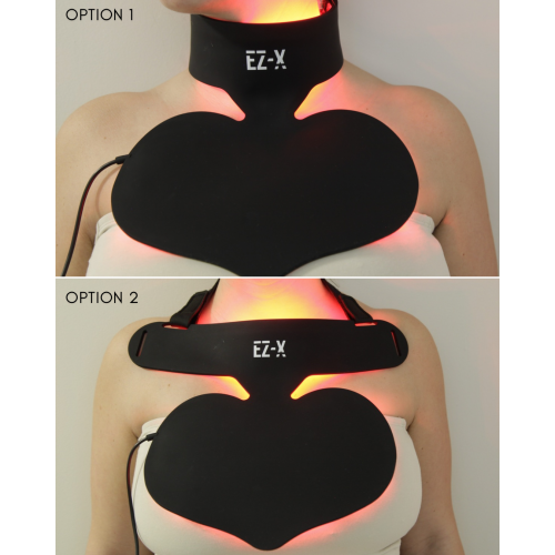 EZ-X Pro Red Light Chest & Neck Mask - Near-Infrared & Red Light Therapy for Neck & Chest - Extra Power - 240 LEDs - Wireless LED Light Therapy for