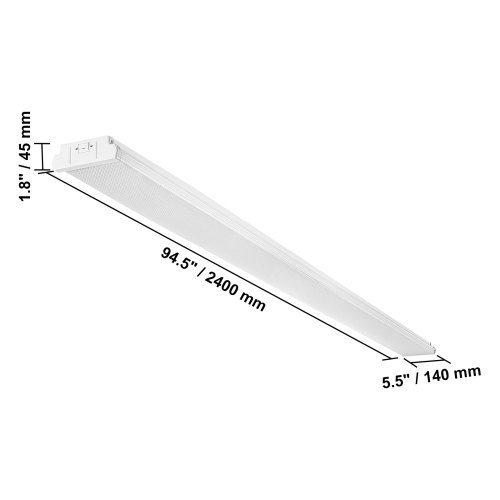 VEVOR 8FT LED Wraparound Light, 110W 10,000LM, Flush Mount LED Shop Light, 4 Pack 6500K Daylight LED Kitchen Ceiling Lighting Fixtures, for Garage