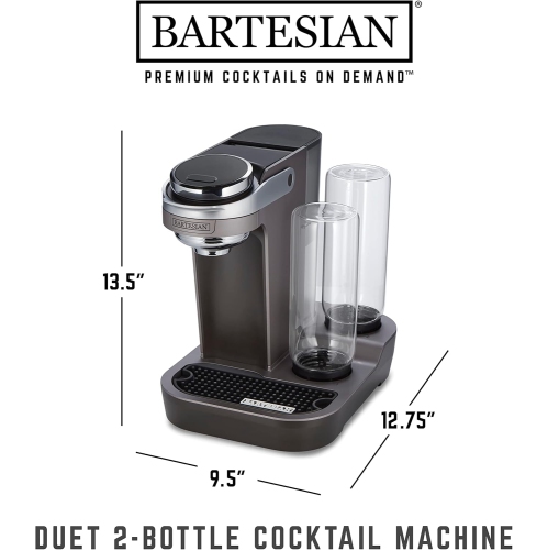 Bartesian – Machine à cocktail Duet, 2 bouteilles à spiritueux en verre, 55310