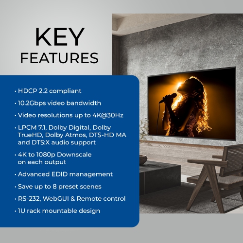 OREI 4K@30Hz 8x8 HDMI™ Matrix -