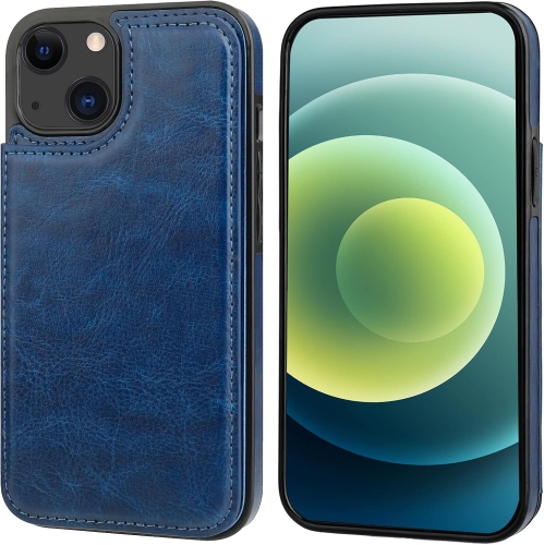 BIG SALE - Wallet Case for iPhone 13 with Card Holder, PU Leather Kickstand Card Slots Case, Double Magnetic Clasp Durable Shockproof Cover for