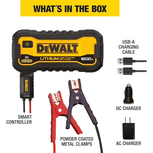 DeWalt DXAELJ16CA 1600A Peak Amp Jump Starter with USB Power Bank
