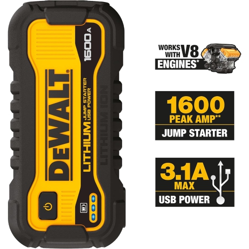 DeWalt DXAELJ16CA 1600A Peak Amp Jump Starter with USB Power Bank