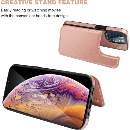BIG SALE - Wallet Case for iPhone 13 PRO MAX, with Card Holder, PU Leather Kickstand Card Slots Case, Double Magnetic Clasp Durable Shockproof Cover