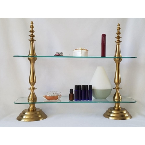 Anastasia rectangular 2-tier tray-21" High , Tray:26x7"