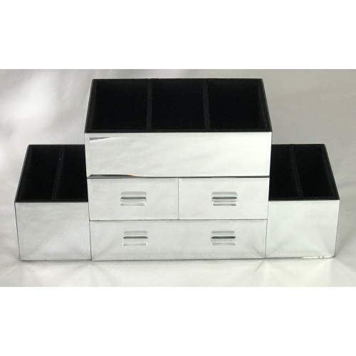 Mirrored Jewelry Organizer with 3 drawers and 7 compartments