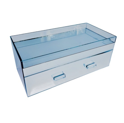 Mirrored Jewelry Organizer with 2 drawers and top compartment