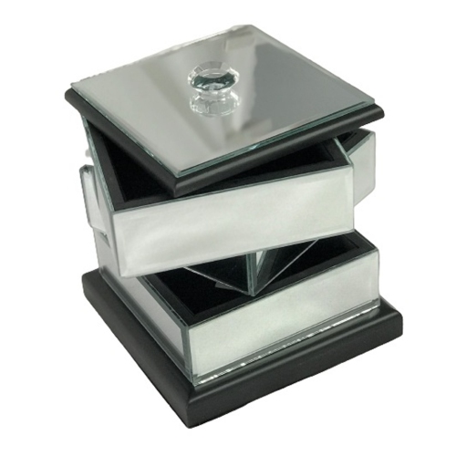 Mirrored jewelry organizer 3 compartments