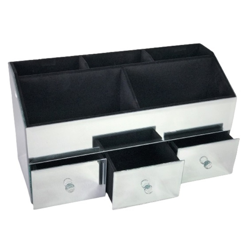 Mirrored Jewelry Organizer with 3 drawers and 5 compartments