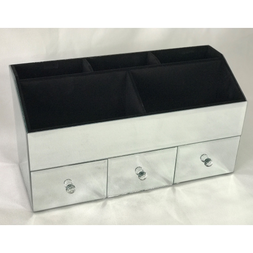 Mirrored Jewelry Organizer with 3 drawers and 5 compartments