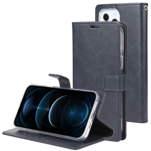 TopSave Goospery Bluemoon Card Slot w/Magnetic Clip Leather Folio Wallet Flip For iPhone 16e, Navy Blue