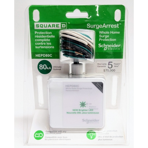 Square D by Schneider Electric HEPD80C Whole Home Surge Protective Device - White