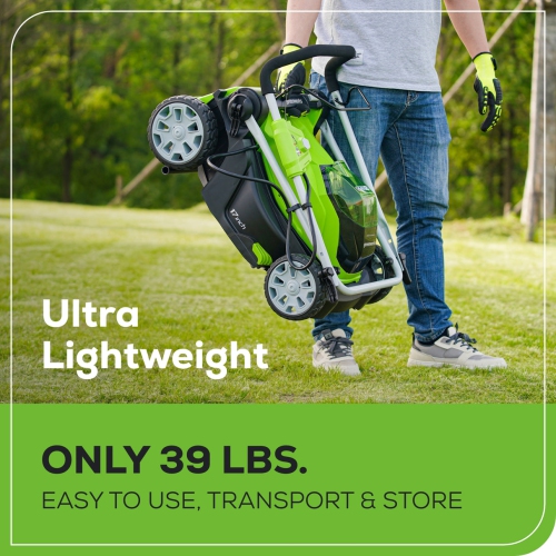 Greenworks 40V 17" Cordless Push Lawn Mower, 4.0 AH Battery and Charger Included [75+ Compatible Tools]