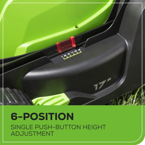Greenworks 40V 17" Cordless Push Lawn Mower, 4.0 AH Battery and Charger Included [75+ Compatible Tools]