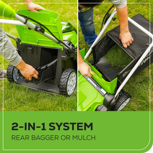 Greenworks 40V 17" Cordless Push Lawn Mower, 4.0 AH Battery and Charger Included [75+ Compatible Tools]