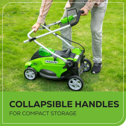 Tondeuse à pousser sans fil de 16&nbsp;po 40&nbsp;V de Greenworks, batterie de 4,0 Ah et chargeur inclus [plus de 75 outils compatibles]