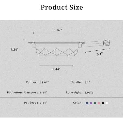 TIBORANG 8-in-1 11" Frying Pan with Lid and Steamer Basket, 5 Quart, Nonstick, Induction Compatible