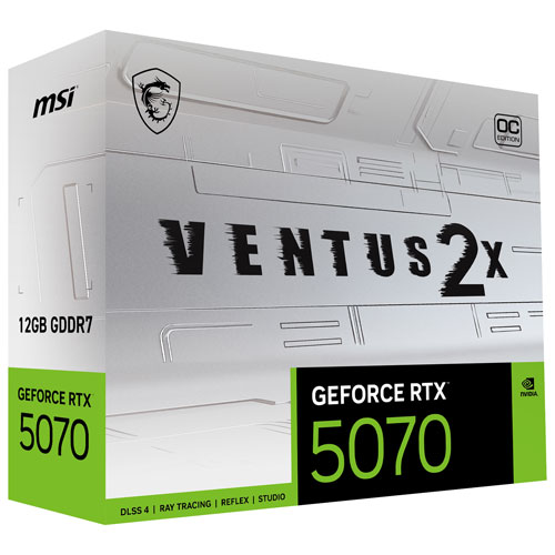 MSI GeForce RTX 5070 Ventus 2X OC 12GB GDDR7 Video Card - White